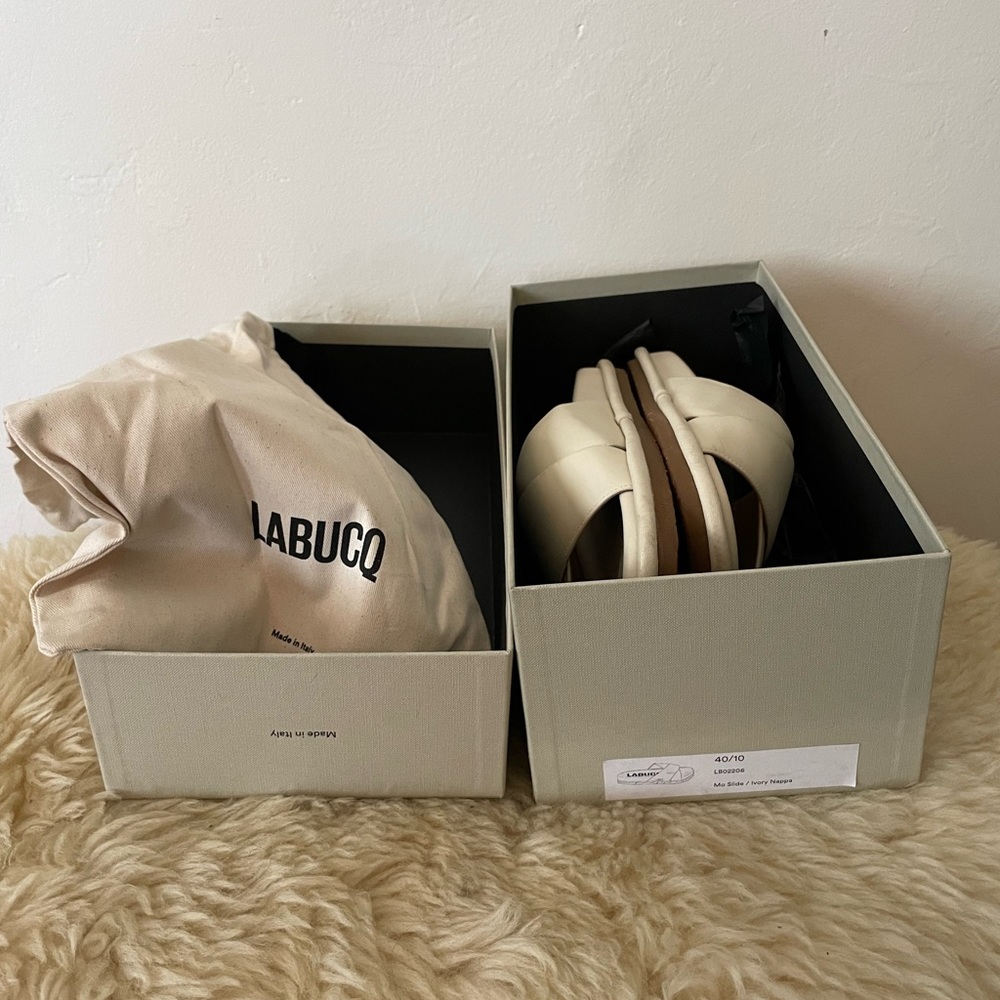 Labucq Mo Slide Ivory Nappa leather size 10 / 40 - Picture 6 of 7